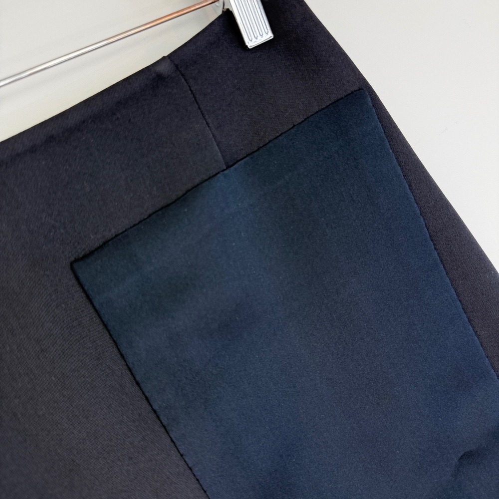 Prada Mini Skirt Womens IT 40 Black Cotton Wool Silk Patch A-Line Italy - Picture 5 of 16